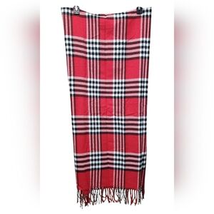 Banana Republic Red and Black Checkered Wrap Scarf